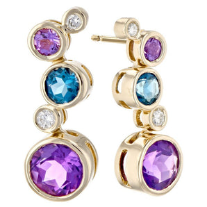 “Bubble” Gemstone and Diamond Earrings - RagnarJewellers