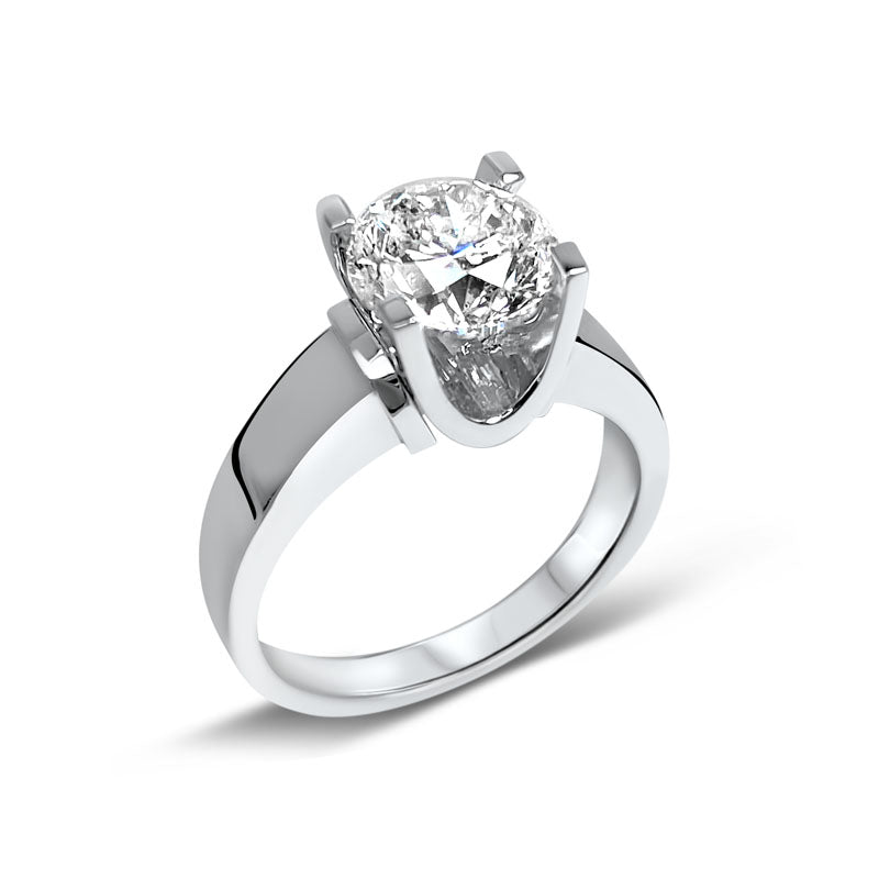 Contemporary Solitaire Diamond Ring
