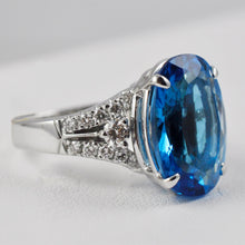 Load image into Gallery viewer, Blue Topaz and Diamonds Ring
