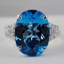 Load image into Gallery viewer, Blue Topaz and Diamonds Ring
