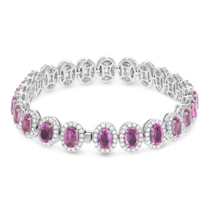 18K Pink Sapphire Diamond Bracelet