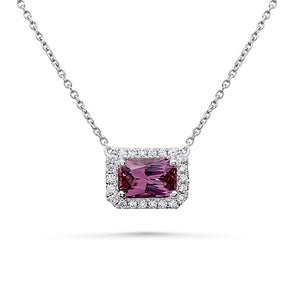 18K Pink Sapphire Diamond Pendant