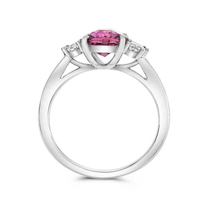 Platinum Pink Sapphire Diamond Ring