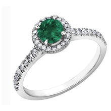 Load image into Gallery viewer, 14K Emerald and Diamond Ring

