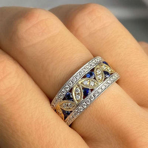 "Royal" Sapphire Ring with Diamonds - RagnarJewellers