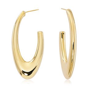 14K Oval Hoop