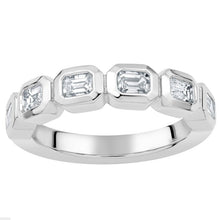 Load image into Gallery viewer, Bezel Set Emerald Cut Diamond Band - RagnarJewellers

