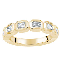 Load image into Gallery viewer, Bezel Set Emerald Cut Diamond Band - RagnarJewellers
