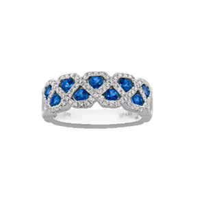 Diamond and Sapphire Lattice-style Ring - RagnarJewellers