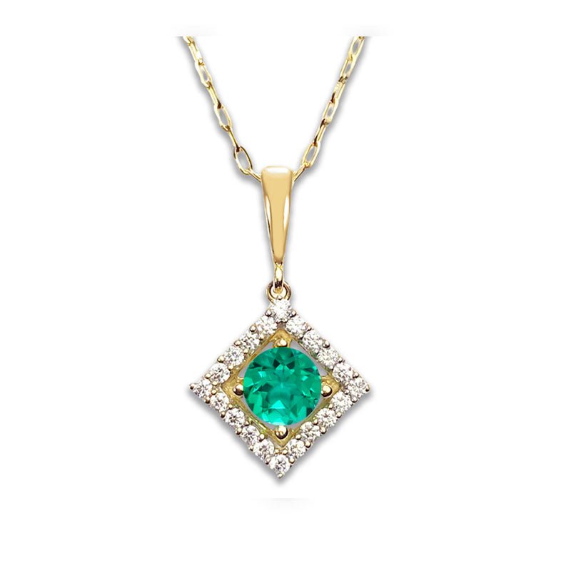 Diamonds and Emerald Pendant - RagnarJewellers