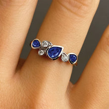 Load image into Gallery viewer, &quot;Ocean&quot; - Sapphire and Diamond Ring - RagnarJewellers
