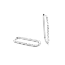 Load image into Gallery viewer, Petit Elongated Oval Shape Diamond Hoops - RagnarJewellers
