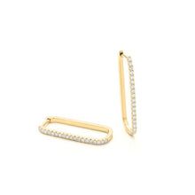 Load image into Gallery viewer, Petit Elongated Oval Shape Diamond Hoops - RagnarJewellers
