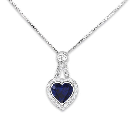 Sapphire Heart Pendant - RagnarJewellers