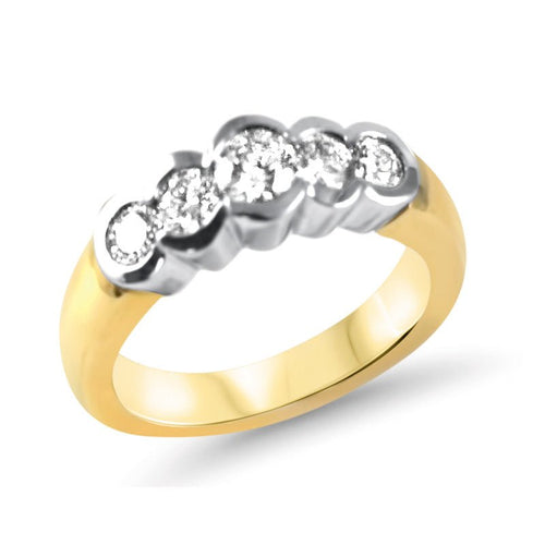 Two Gold Diamonds Ring - RagnarJewellers